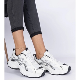 Svarta damsneakers med massiv sula vit 2