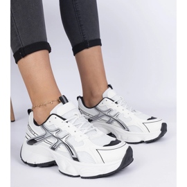 Svarta damsneakers med massiv sula vit 1