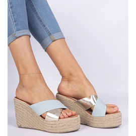 Espadrilles för kil blå 1