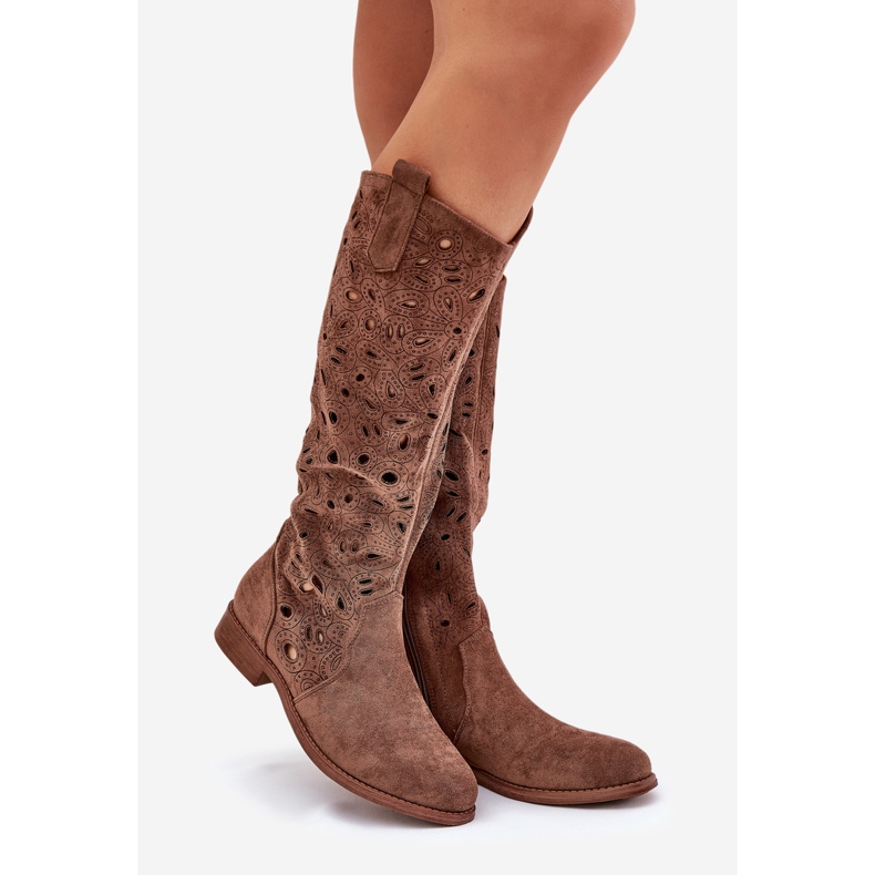 S.Barski OpenWork Flat Heels HY51-176 BROWN brun 1