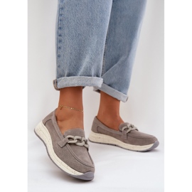 S.Barski Sockan loafers på plattformen med D&amp;A TW552 grå kedja 2