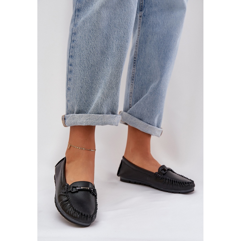 S.Barski Platta läderloafers med dekoration S. Barski LR51-547 svart 2