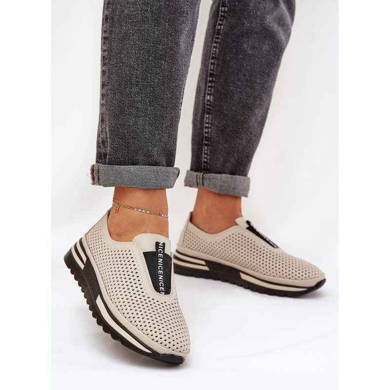 S.Barski Slocked Women's Shoes Made of Natural Leather S. Barski LR51-672 Beige 2