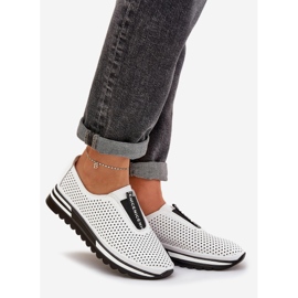 S.Barski Slocked Women's Shoes Made of Natural Leather S. Barski LR51-672 White vit 1