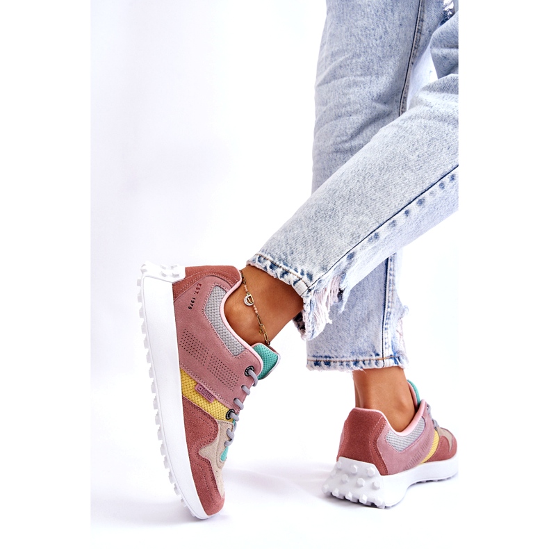 Big Star Kvinnors stora stjärna sneakers rosa-beige 1