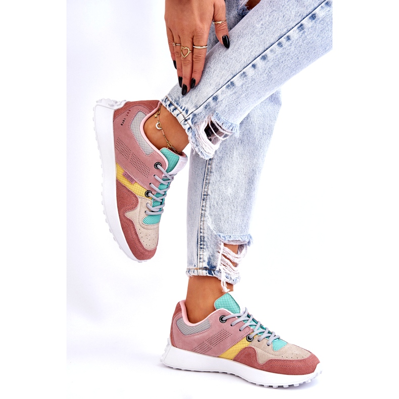 Big Star Kvinnors stora stjärna sneakers rosa-beige 2