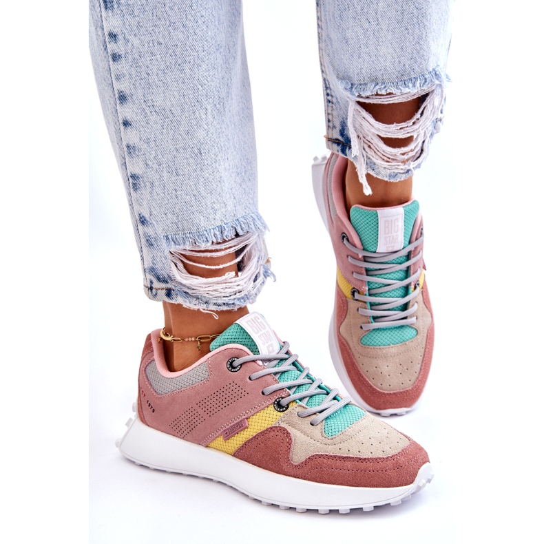 Big Star Kvinnors stora stjärna sneakers rosa-beige 3