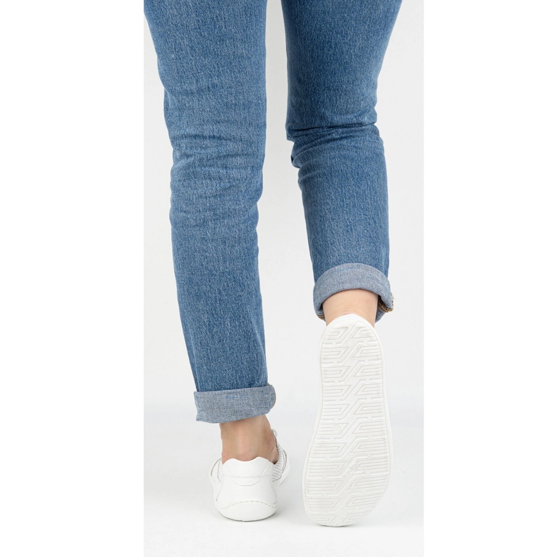 Olivier Barfota kvinnor minimalistiska läder sneakers 770 perforerat vitt 1