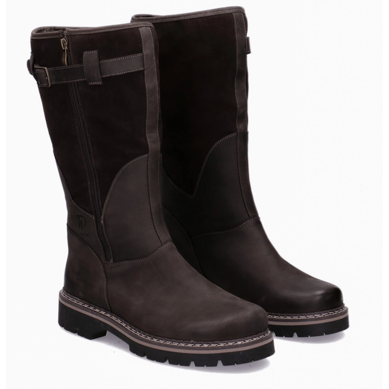 Hållbara taktiska stövlar-myśliwskie läder Baribal Pollonus Brown 6-0104-001 brun brun 1