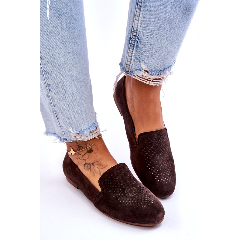 S.Barski Bekväma loafers i mocka Brun Giovana 4