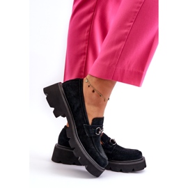 Vinceza Kvinnor läder loafers svart mocka svart 3