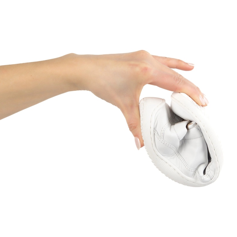 Kvinnors barfota minimalistiska lädersneakers Olivier 1282 White vit 2