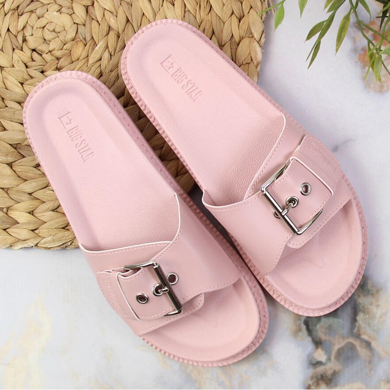 Pink Big Star tofflor på plattformen JJ274A308 rosa 1