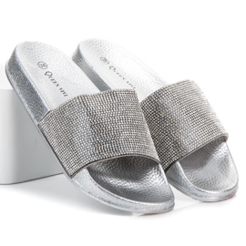 Queen Vivi Tofflor Med Kristaller grå 1