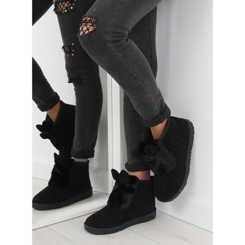 Svart emusy med öron B198 svart 1