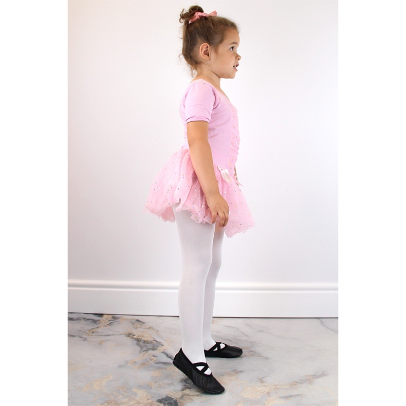 Balettskor i läder med svarta elastiska band Nazo 1