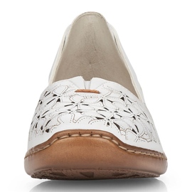 Vita genombrutna läderskor för kvinnor Rieker 41356 2