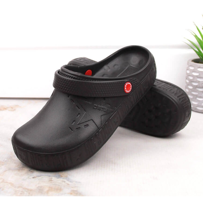 Big Star II275001 svarta kroks svarta skumtofflor 1