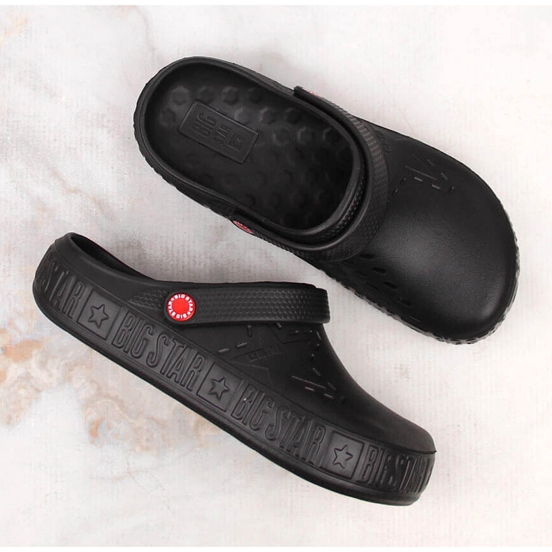 Big Star II275001 svarta kroks svarta skumtofflor 2