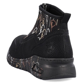 Stövlar för damsportsneakers med dragkedja svart Rieker M4953-00 1