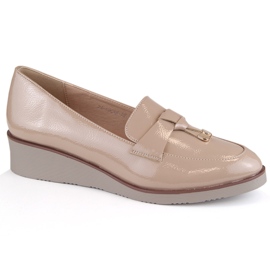 Slip-on wedge skor för kvinnor, beige, Vinceza 58266 1