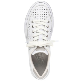 Skinnbekväma, genombrutna sportskor för kvinnor, vita, Rieker L8849-80 1