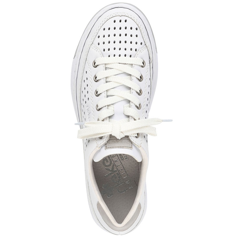 Skinnbekväma, genombrutna sportskor för kvinnor, vita, Rieker L8849-80 1