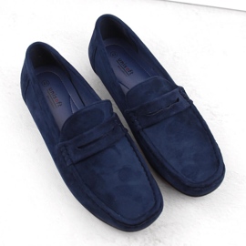 News Mockaskor, slip-on mockasiner för män, marinblå Unisoft 7710 5