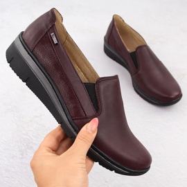 Sköna läderskor i körsbär för kvinnor Helios 350-2 röd 1