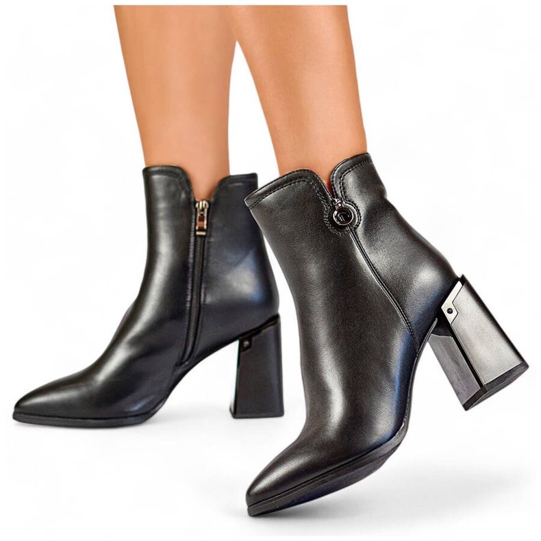 Damstövlar med spetsiga tå, svarta GD-FL2084B 1