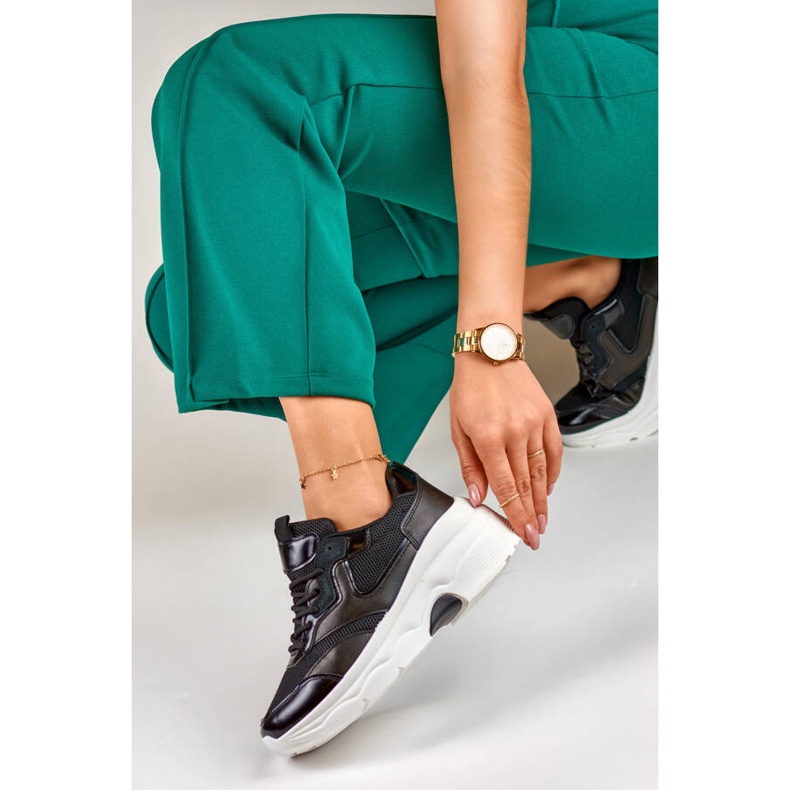 Plattsneakers för dam, svarta, 23-7B 1