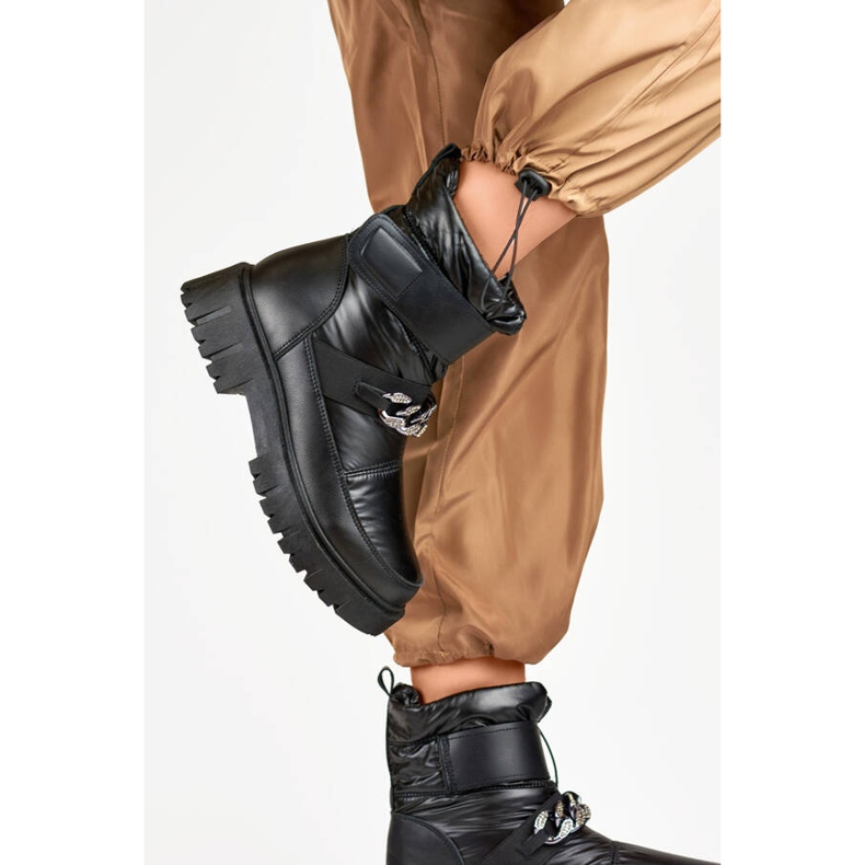 Snöskor för kvinnor med kardborrekedja, svart JH-5B 2