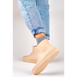 Kvinnors mattbeige Wellington-stövlar YJ-7-2BE 2