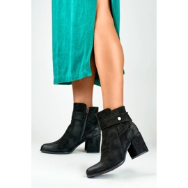 Stövlar i mocka för kvinnor, svarta, 260041B-SU 2