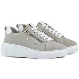 Goodin Damsportskor i läder på plattformen, grå GD-LX1001G 1