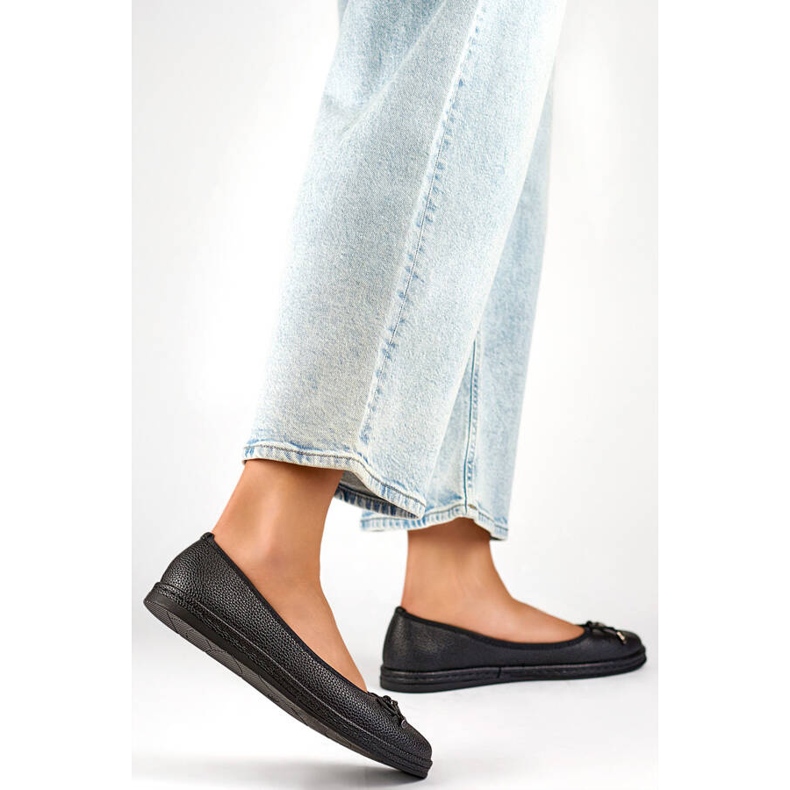 Bekväma svarta balettkläder för kvinnor med rosett GD-XR392A-B 2