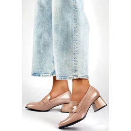 Kvinnors beige patent högklackade skor GD-FL471BE 2