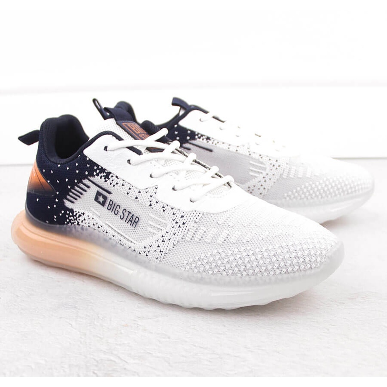 Stora och svarta herrsportskor Big Star NN174474 vit 1