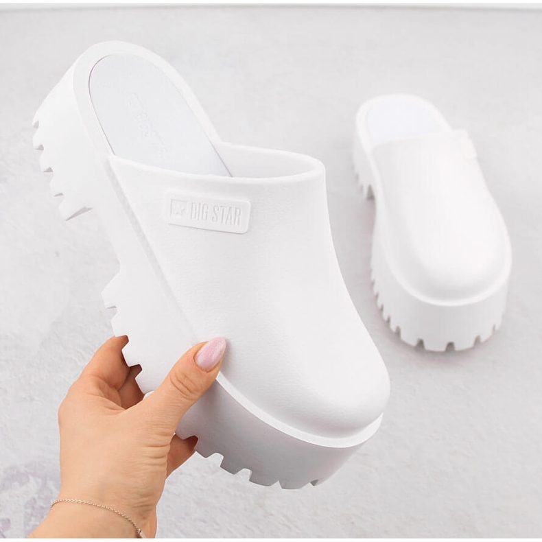 Vita Big Star NN274015 flipflops för kvinnor med en massiv sula 1