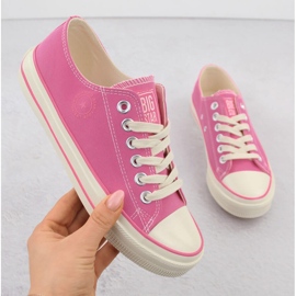 Låg-top textilsneakers för kvinnor, rosa Big Star NN274271 1