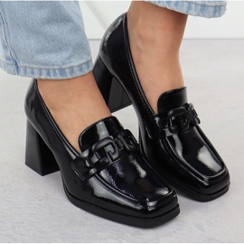 Målade kvinnors skor på Black Potocki SZ12553 Post svart 1