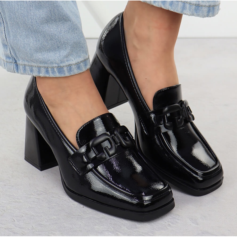 Målade kvinnors skor på Black Potocki SZ12553 Post svart 1