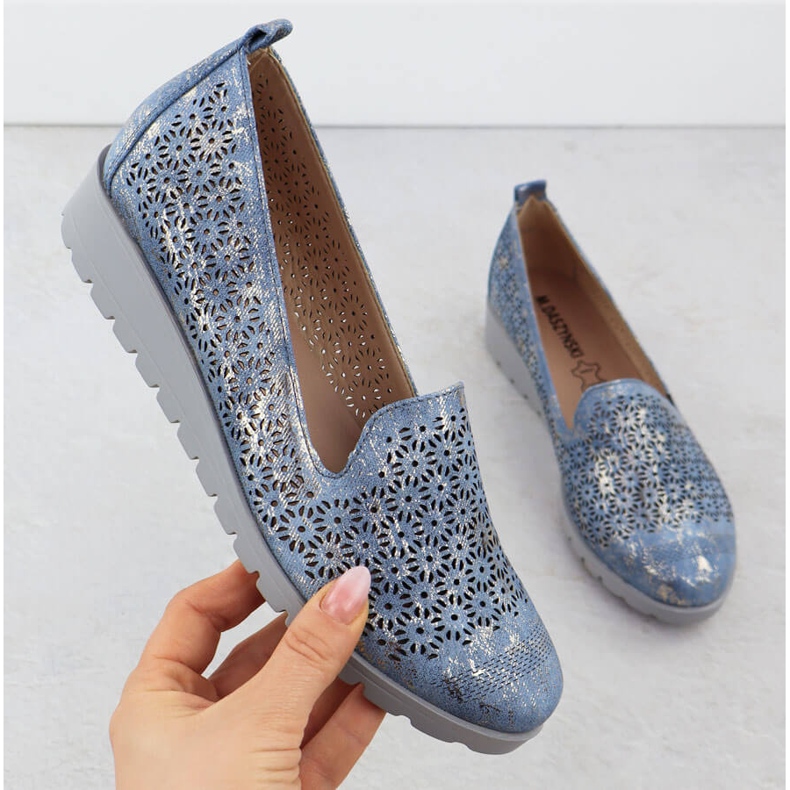 Kvinnors skor på höjden av OpenWork Gilded Dormitory M. Daszyński MR1628-20 blå 1