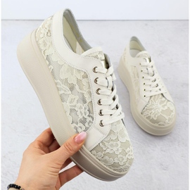 Skor på Beige Lace-plattformen S.Barski HY51-059 1