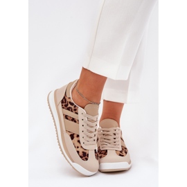 Sneakers sportskor kvinnors beige-brun leopardtryck 2