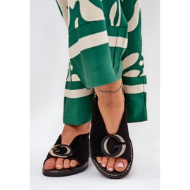 Platta sandaler med svart dekoration 3