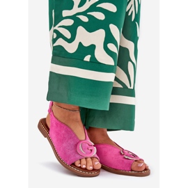 Platta sandaler med en rosa dekoration 1