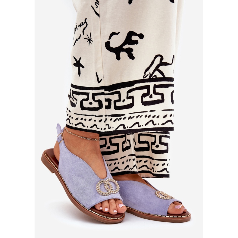 Kvinnors sandaler med platt -hane Eco Blue Eco blå 1