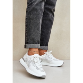 S.Barski Lädersportskor Sneakers Women's S. Barski LR51-551 White vit 2