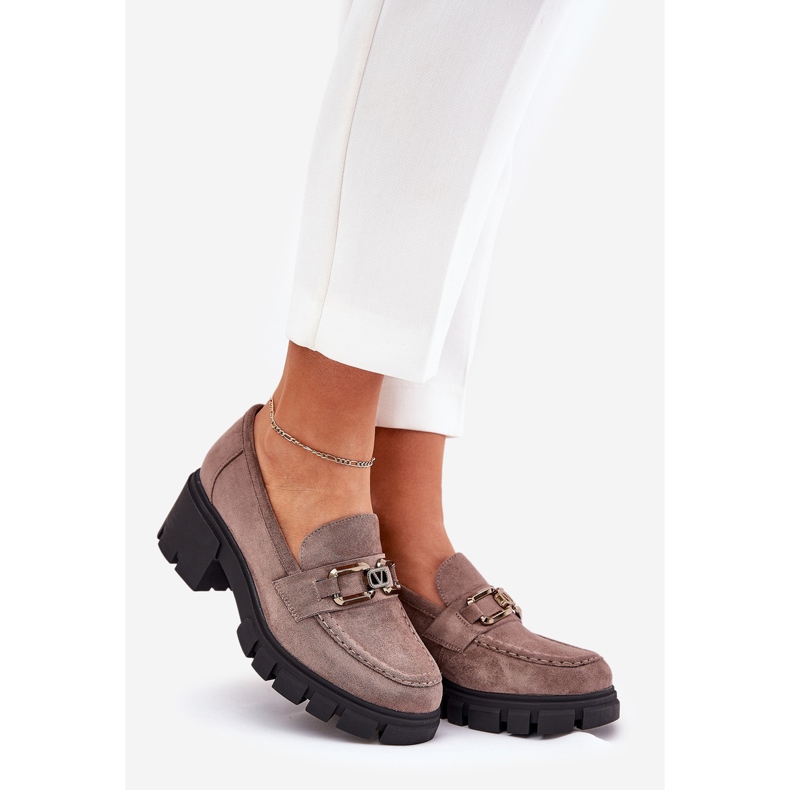 Vinceza Eco Suede Women's Shoes With Decoration Vincez 39921 Dark Beige 1